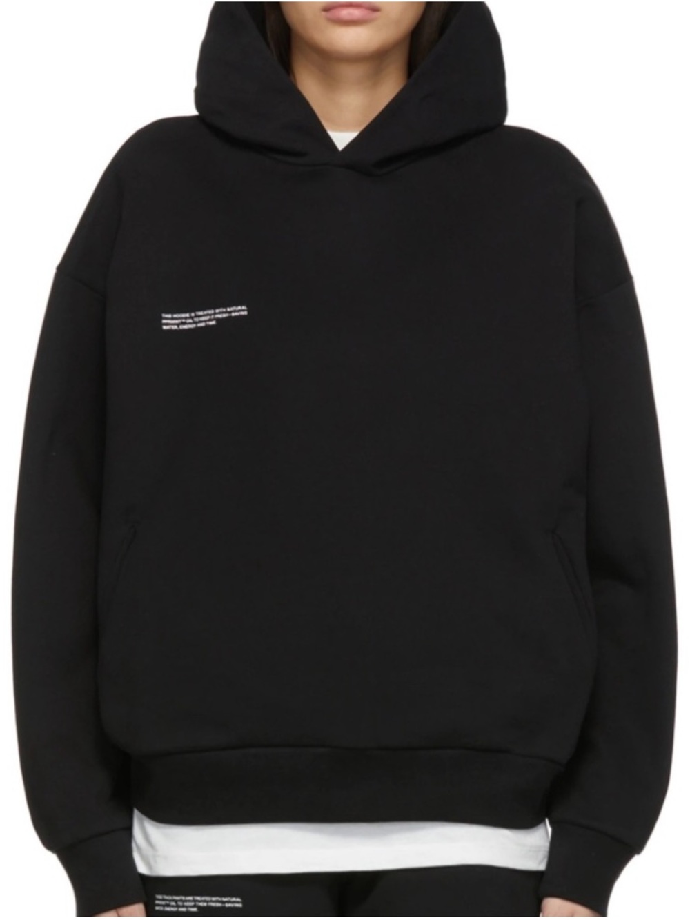 Pangaia 365 Hoodie Sweatshirt Black Organic Cotton Pprmint Sz M